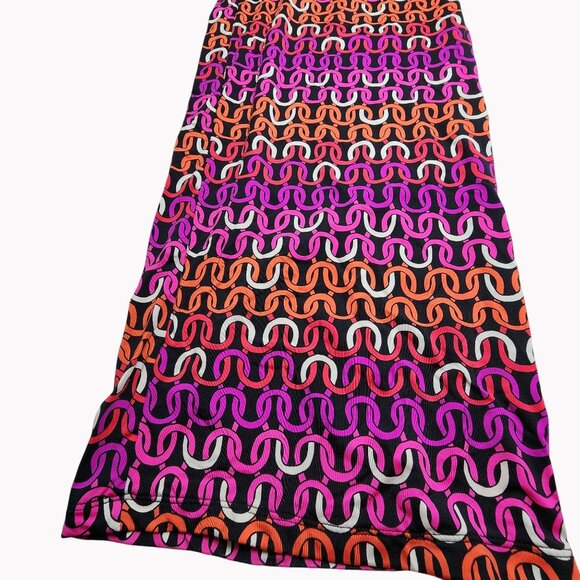 Trina Turk Echo Chain Links Cover Up Swim Pant Large Multicolor Nylon Spandex - Picture 2 of 7